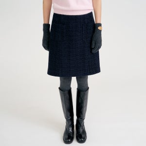 [포 유어 아이즈 온리] Elia Tweed Midi Skirt (Navy)