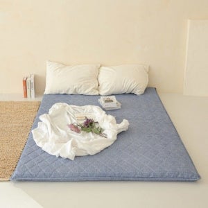 두꺼운 접이식 3단 요솜세트 매트리스 요매트 요커버 포함 바닥용 토퍼형 침구