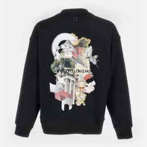 25FW 우영미 시티 플라워 맨투맨 블랙 W253TS25 723B