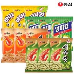 [농심]농심 와사비새우깡3봉+새우깡3봉+양파링3봉+바나나킥3봉_100582 [갤러리아]