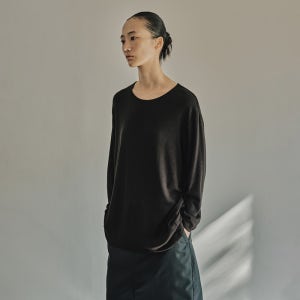 [이얼즈어고] DRAPERY WASHED LONG SLEEVE BLACK (EASY CARE)