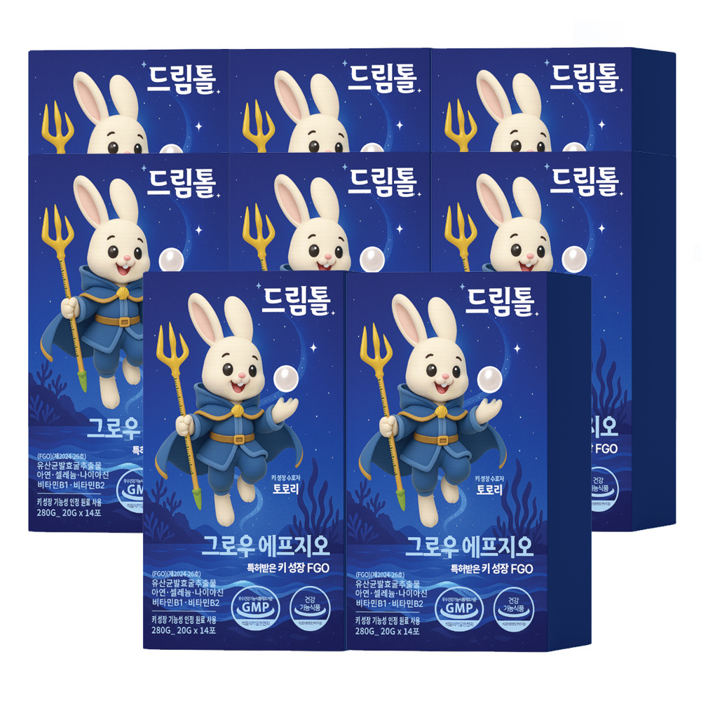 드림톨 그로우 에프지오 8Box(16주분) <b>키크는</b> 유산균발효굴추출물 FGO