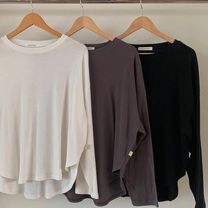 MADE 피치기모 라운드 언발 트임 티셔츠 (3color)