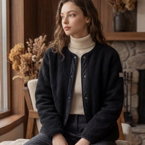 여성 소로나 플리스 자켓 블랙