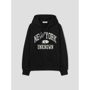 [에잇세컨즈] 시티 그래픽 기모 후드 티셔츠  블랙 455X41LC65