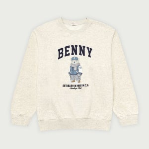 행텐 백 브러쉬 프론트 빅 베니 맨투맨_베이지