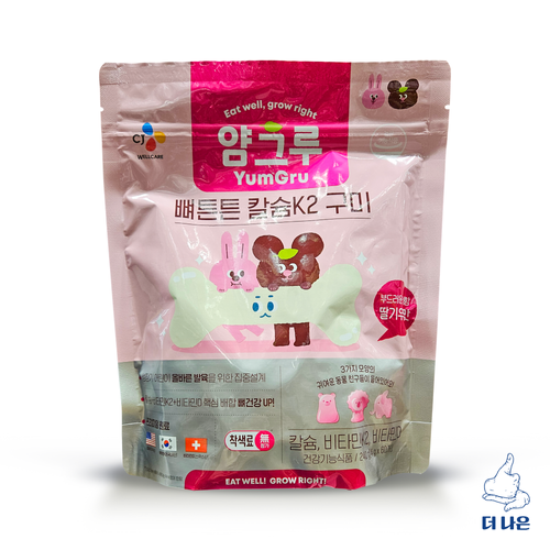 <b>CJ웰케어</b> 얌그루 뼈 튼튼 <b>칼슘</b> K2구미 4g X 60개입