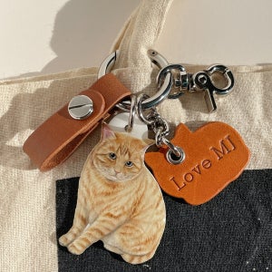 [리뷰이벤트] 최고급 퀄리티 반려동물 초상화 가죽 키링, 제이화소