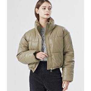 비엔엑스 하이넥 투포켓 레더 숏 패딩 점퍼 (BV4JP009L0)