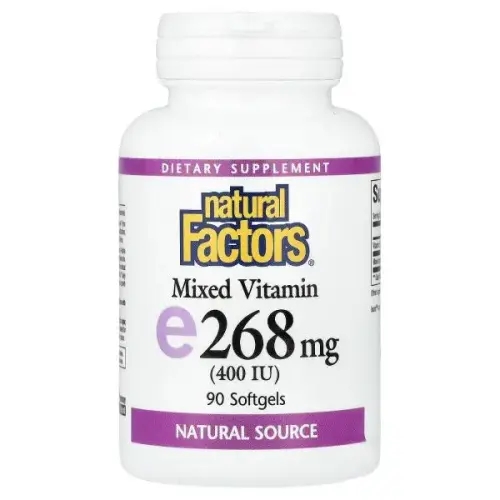 Natural Factors, 혼합 <b>비타민E</b>, 268mg(400IU), 소프트젤 90정