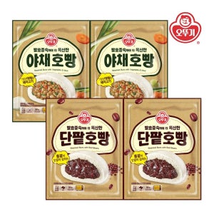 오뚜기 [오뚜기] 발효증숙 야채호빵 360g x 2개+단팥호빵 360g x 2개