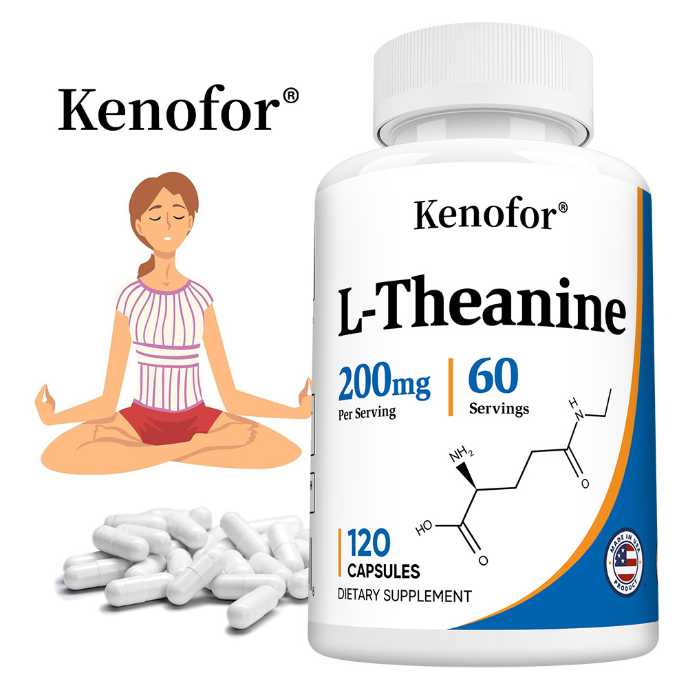 L-<b>테아닌</b> 200mg 120캡슐 2배 효능 <b>릴렉싱</b> 건강한 정서 편안한 삶을 위한 지원 - Non-GMO 글루텐 프리  1개  60회분