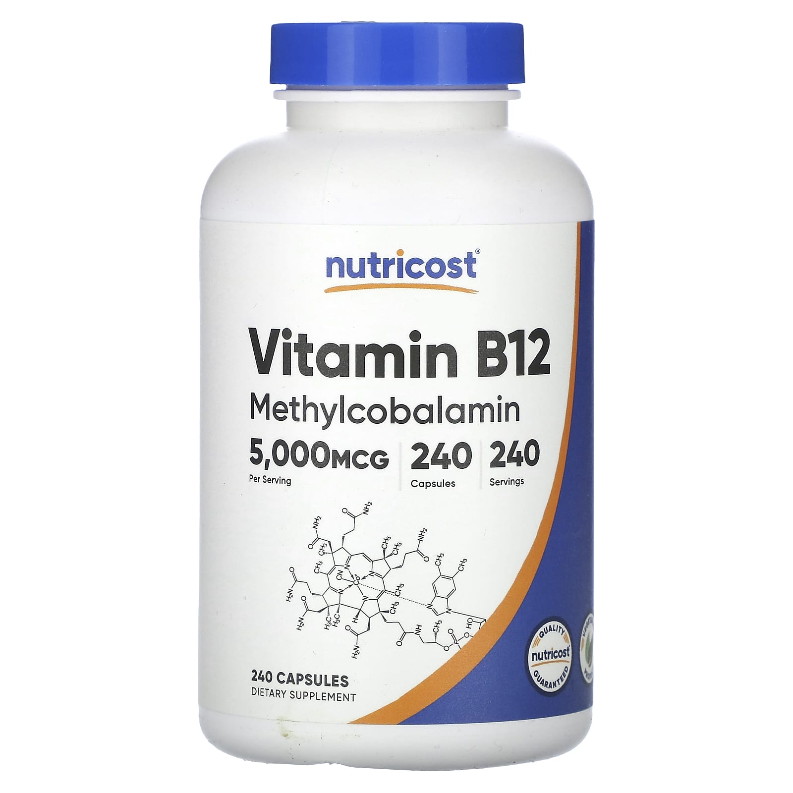 Nutricost 비타민B12 5000<b>mcg</b> 캡슐 240정  Nutricost비타민<b>B125000mcg</b>캡슐240정  1개
