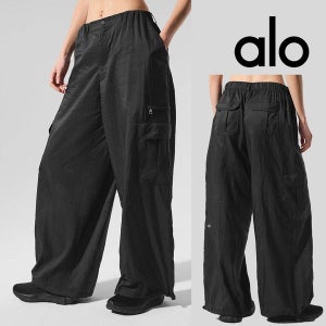 alo 알로 요가 바지 쉬어 게임 타임 조거 팬츠 블랙