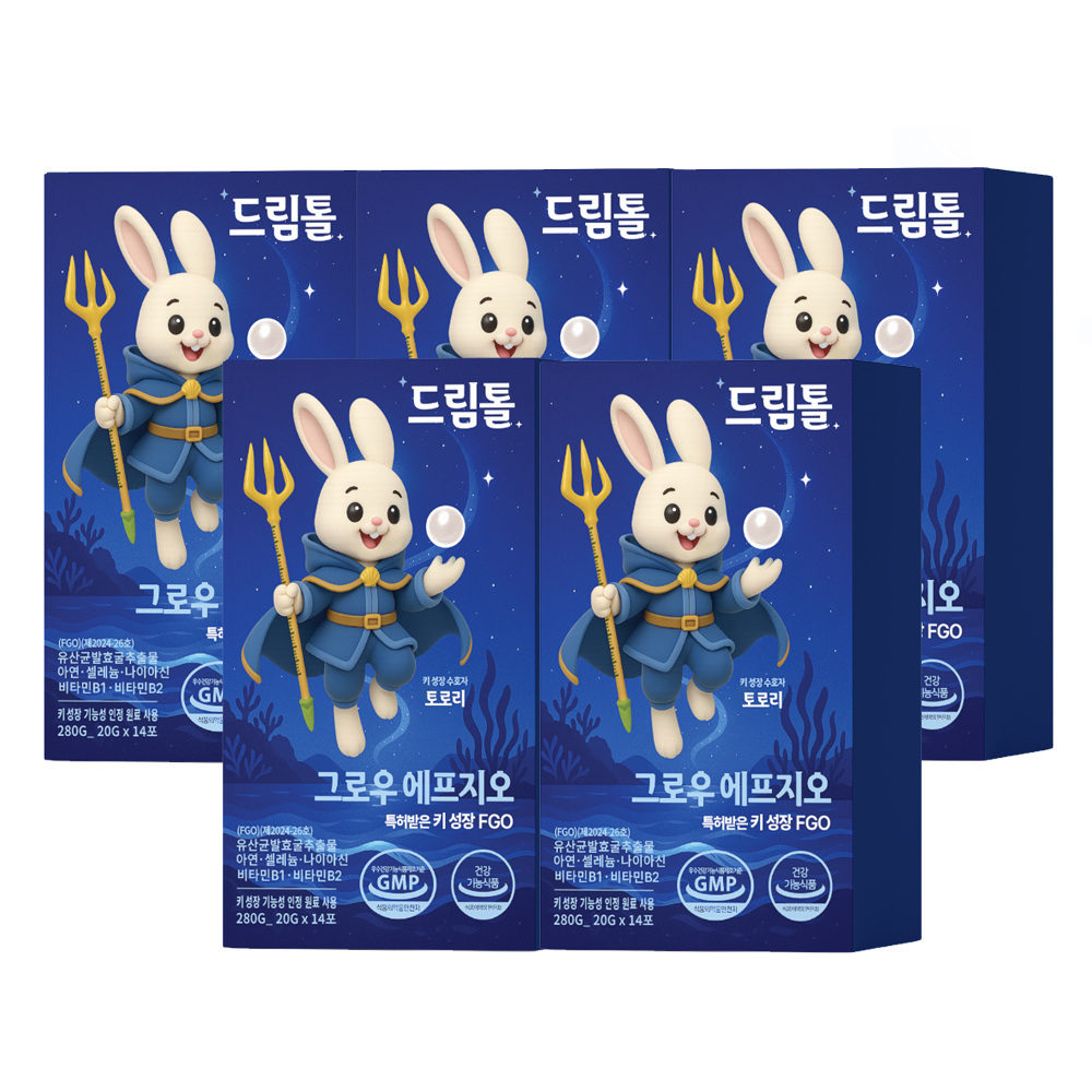 드림톨 그로우 에프지오 5Box(10주분) <b>키크는</b> 유산균발효굴추출물 FGO