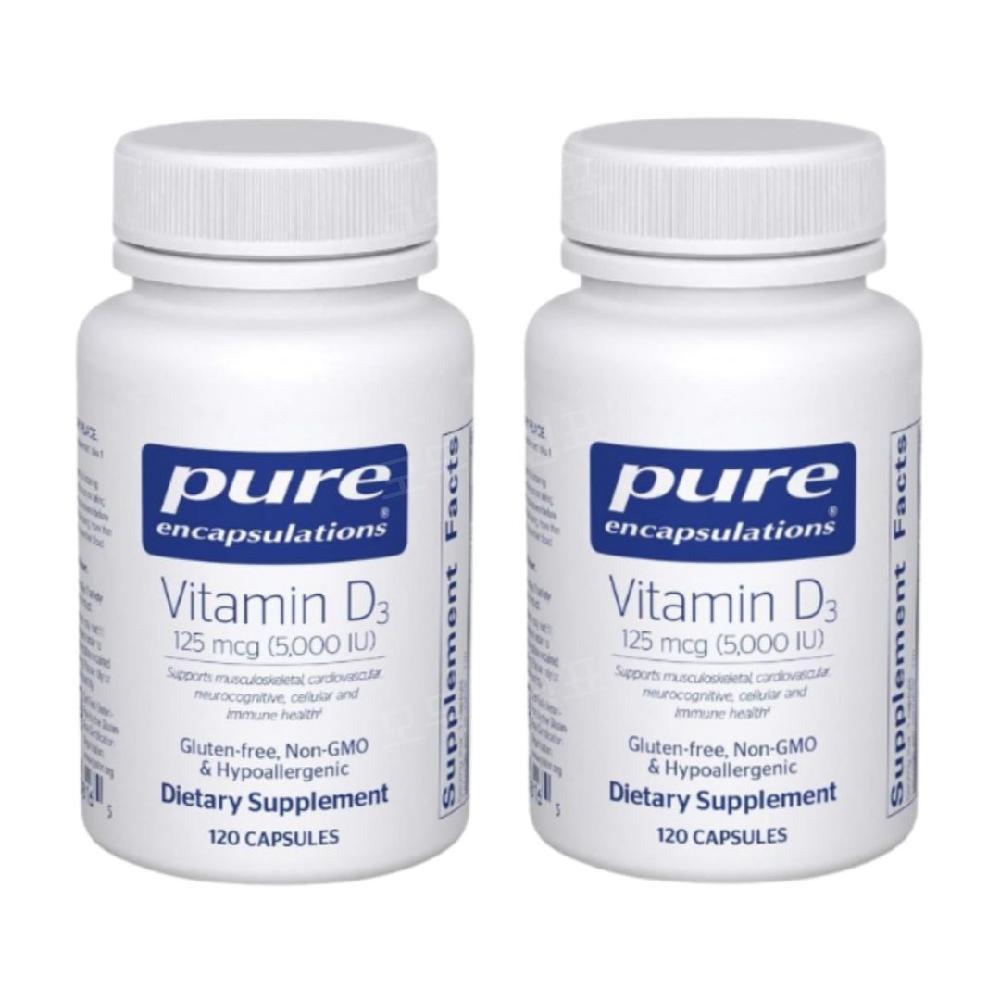 퓨어인캡슐레이션 비타민 D3 디 Vitamin D3 5000IU 120캡슐 2개