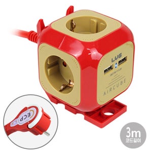 4구 1.5SQ 개별접지 콘센트 3M 멀티탭 2포트 USB 다중코드