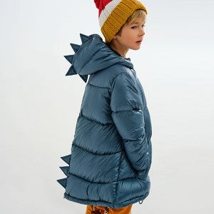 KUKUKID AW25[쿠쿠키드]씨블루 구스다운 디노 숏패딩-KK25KAOUT0006SBL