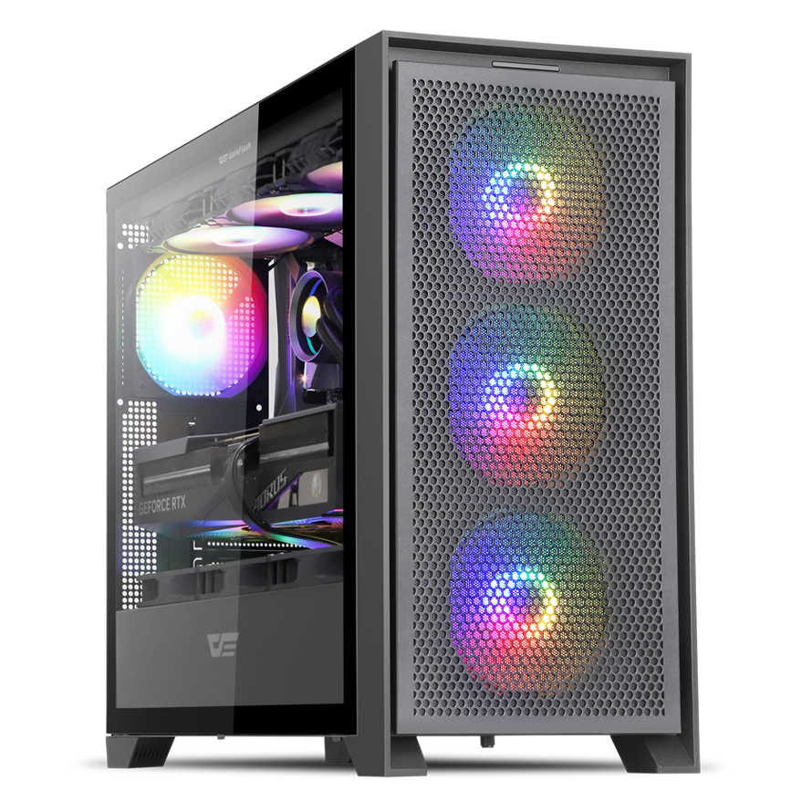다크플래쉬 DRX90 MESH RGB 강화유리 블랙