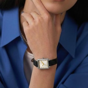 [로만손] 레나타 풀스퀘어 R 블랙 가죽시계 RWRLLL5BF012WHWH0