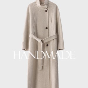 살리번 핸드메이드 울 하이넥 롱 코트