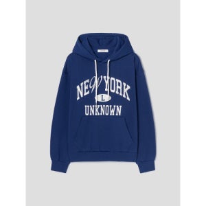 [에잇세컨즈] 시티 그래픽 기모 후드 티셔츠  블루 455X41LC6P