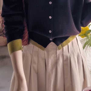 [LABEL] 클로이드 시즌배색 부드런스판 이중 가디건 [size:F(55~77)]