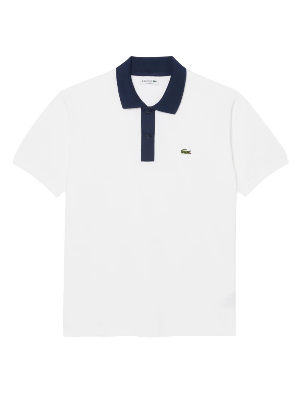 라코스테 클래식 핏 콘트라스트 칼라 폴로 셔츠 화이트 네이비 배색 넥 카라 Classic Fit Contrast Collar L 12 Polo Shirt Whit 146950855