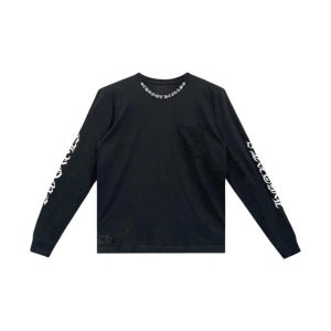 크롬하츠 넥 스크립트 로고 롱슬리브 티셔츠 블랙 화이트 135981843