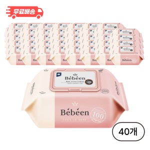 베베앙 오리지널 아기 물티슈 캡형, 52g, 100매, 40개