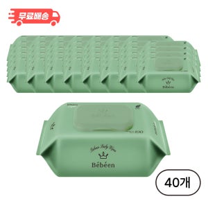 베베앙 라이트 아기 물티슈 캡형, 43g, 100매, 40팩