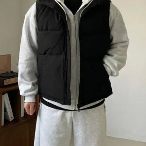 [당일출고]하이넥 투웨이 패딩조끼 재킷 자켓 점퍼 아우터 경량 웰론 패딩 베스트