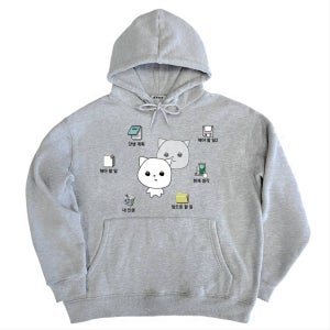 [후드티]내인생 오버핏 기모 고양이 심플한, 봉실컴퍼니