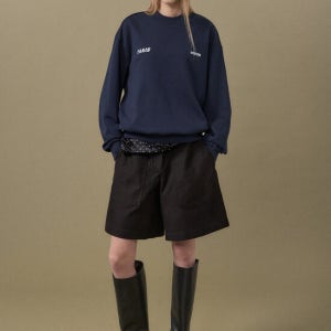 시스템 로고 프린티드 라운드넥 스웻셔츠 (Dark Navy)