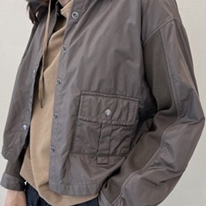 숀 버튼 카라 자켓