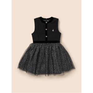 빈폴 키즈 러블리 빙키 걸즈  홀리데이 베스트형 샤 원피스  블랙  BI5X71G025