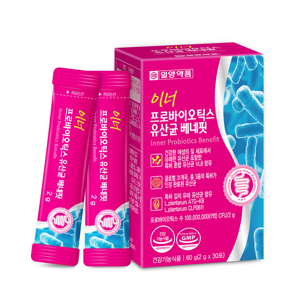 일양약품 <b>이너</b> 프로바이<b>틱스</b> 여성 질유래 유산균 임산부 30포 1개월분