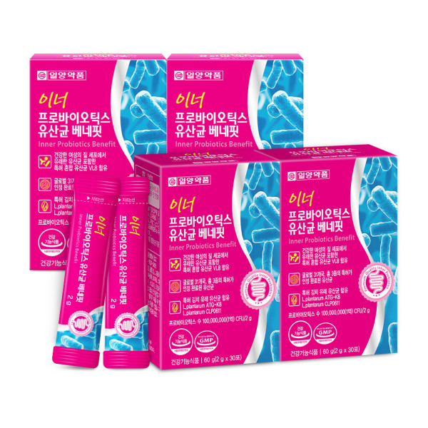 일양약품 <b>이너</b> 프로바이<b>틱스</b> 여성 질유래 유산균 임산부 4박스 4개월분