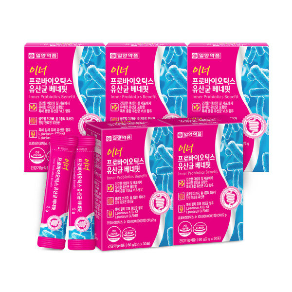 일양약품 <b>이너</b> 프로바이<b>틱스</b> 여성 질유래 유산균 임산부 5박스 5개월분