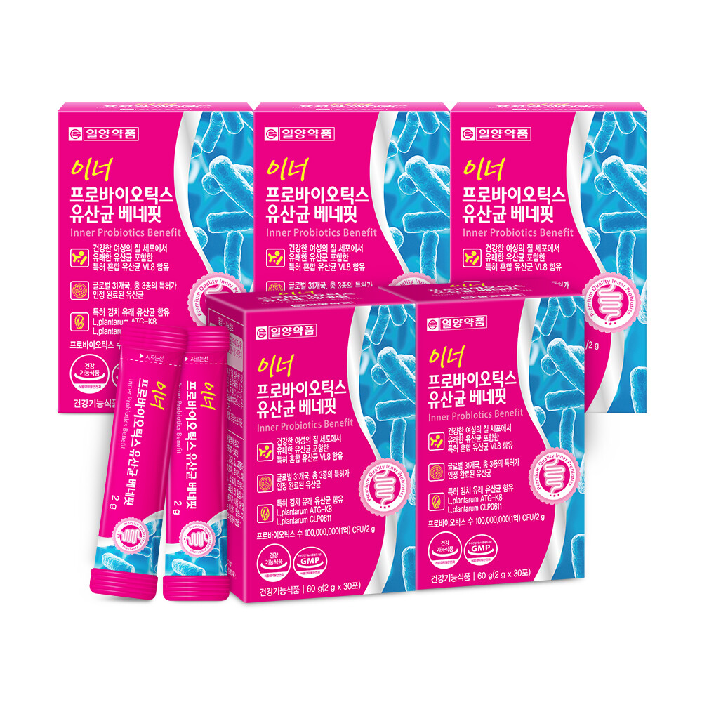 일양약품 <b>이너</b> 프로바이<b>틱스</b> 여성 질유래 유산균 임산부 5박스 5개월분