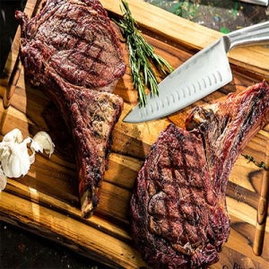 블랙앵거스 초이스등급 5.0cm 토마호크 손잡이 뼈 제거 950g 캠핑고기 가정용 홈파티