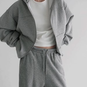 후드집업 [UNISEX] 히튼 오버핏 절개 투웨이 후드집업