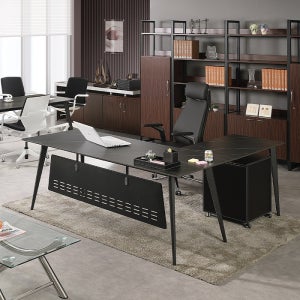 보그 세라믹 상판 오피스형 코너 데스크 업소용 ㄱ자책상