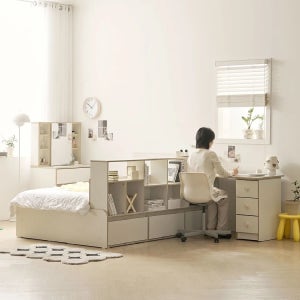 포니 공간분리 파티션 침대 프레임 책상 세트 1200 SS