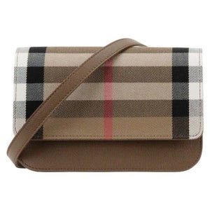 버버리 [명품]  25SS 메디슨 체크 플랩 크로스백 브라운 8084492