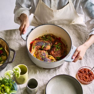 [버미큘라] 오븐팟2 26cm 무쇠 주물냄비 린넨 베이지