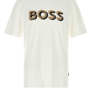 보스 흰색 코튼 티셔츠 50551902 100