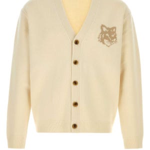 메종키츠네  크림색 울 카디건 PM00509KM0329 0395