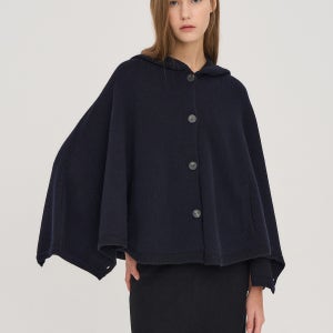 [the CASHMERE] 캐시미어 후드 케이프 가디건 / CM2FAKOT123W_DN