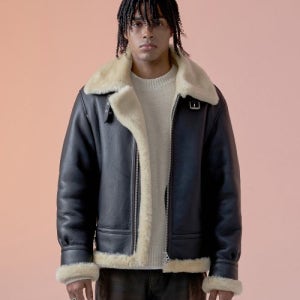 [스페로네] 리얼 B3 무스탕 자켓 맨 (브라운) real B3 mustang jacket brown